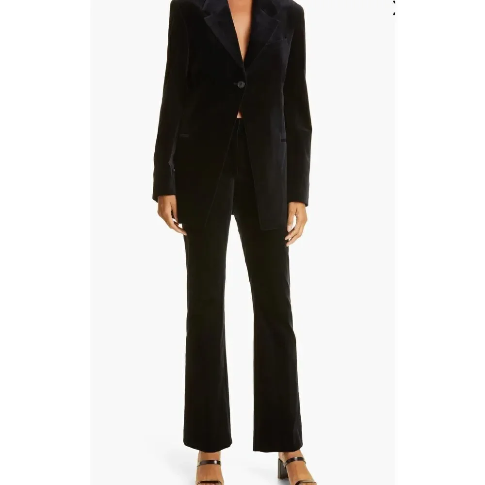 NWT Frame Sheen Noir Mini Boot Velvet Trousers Size 2